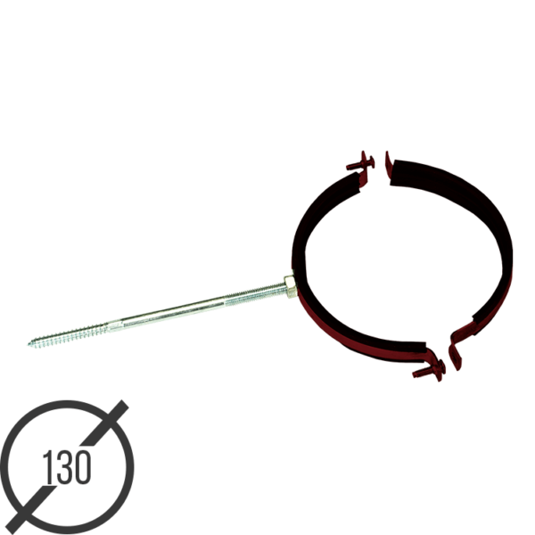 Крепление трубы со шпилькой диаметр 130 мм рал 3005 05 мм от vsevodostoki-ru