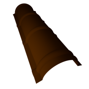 Конек полукруглый (круглый) для металлочерепицы оцинкованный с полимерным покрытием RAL 8017
